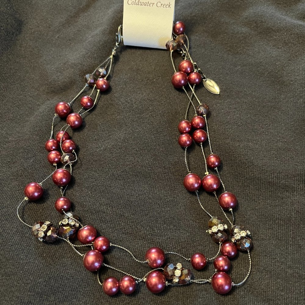 Burgundy Bead Necklace